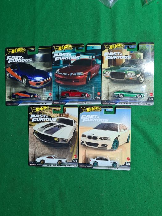 Метални колички Hot Wheels Бързи и яростни  !  Пълна серия  - 5 бр.!!