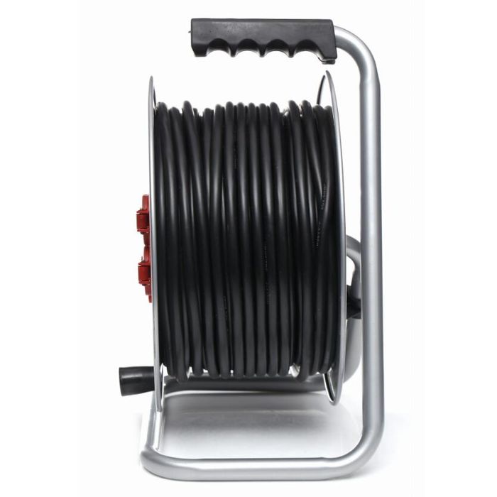 Rola de curent 50 metri, 3 x 2,5 mm, cadru metalic, prelungitor, Kraft