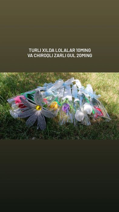 Qõlda tayyor yasalgan gullar 20 iyngacha chegirma