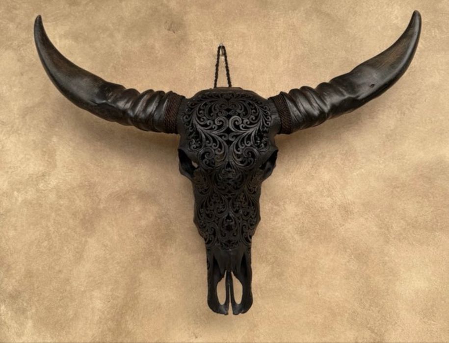 Vand craniu bivol sau vaca sculptate in Indonezia