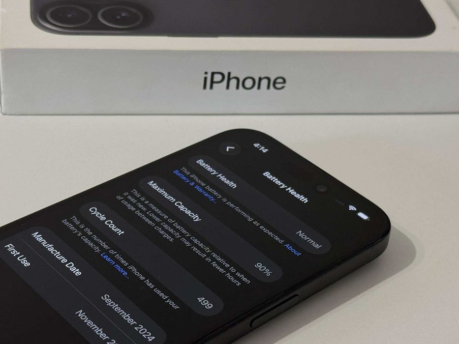 Бартер! iPhone 16 Black (Черен) 90% Батерия