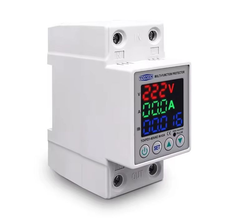 Releu Protecție Tensiune și Amperaj 1-63A Smart, Afișaj Digital, Nou