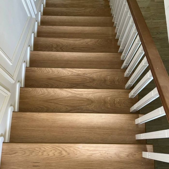 Обшивка лесниц из МДФ, Шпона а так же из натурального дерева