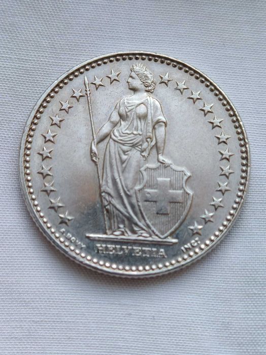 UNC Монета 2 Швейцарски Франка 2010 Швейцария