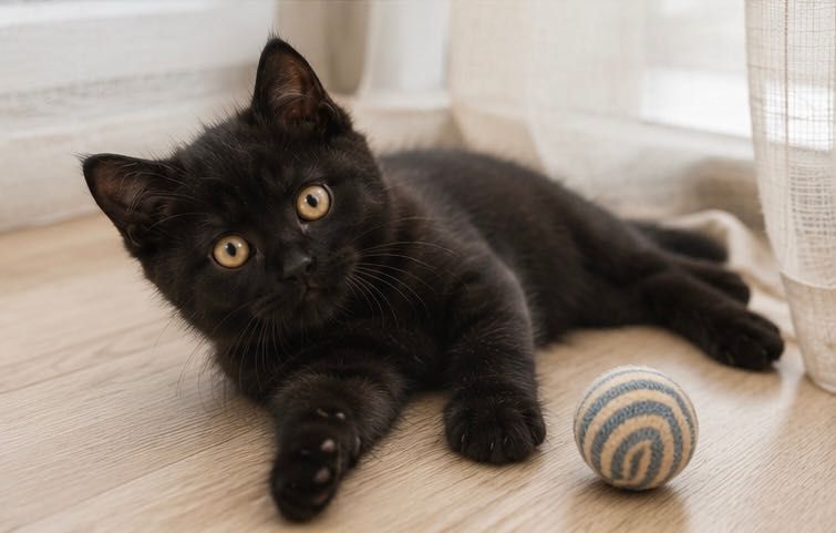 Мъжко коте, черно британче