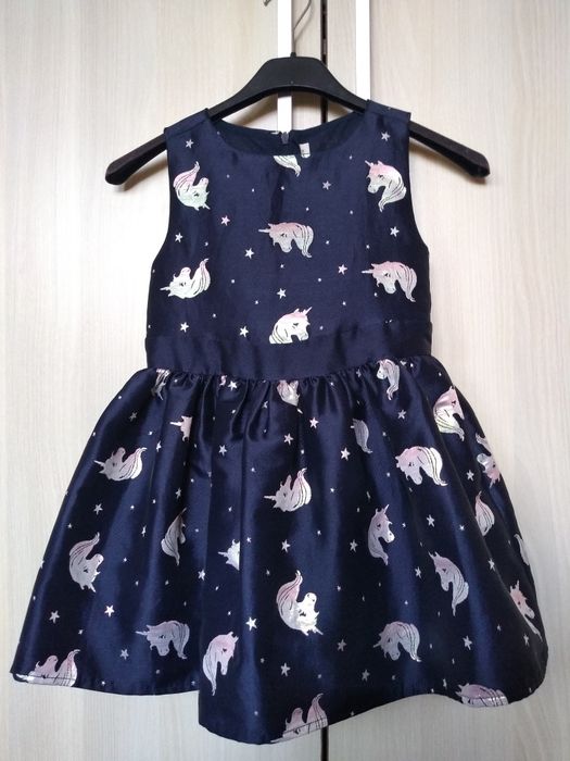 Официална рокличка със еднорог 3-4г