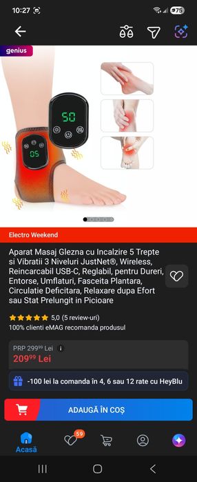 Vand aparat de masaj cu încălzire si Glucometru