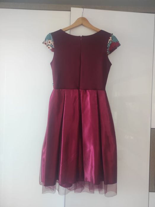 Rochie ocazie dantela, tul si satin