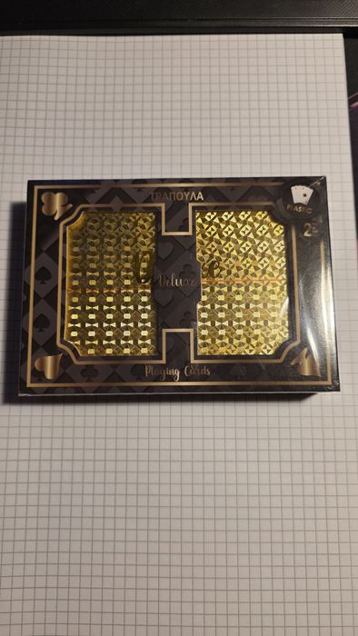 Set Premium 2 Pachete Cărți de Joc Gold Deluxe - Plastic, Impermeabile