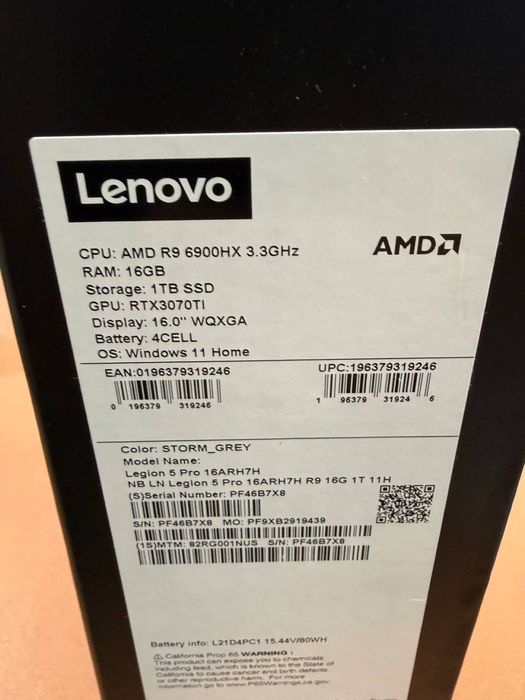 Legion pro 5 3070ti amd9-6900HX