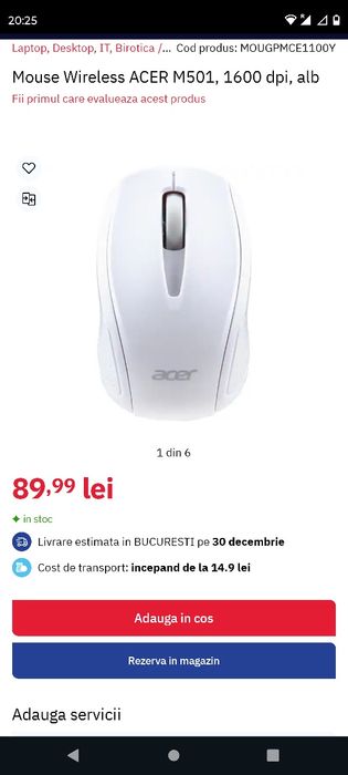 Mouse optic wireless Acer 
Microfon cu fir 60 lei 
Mulineta pesc