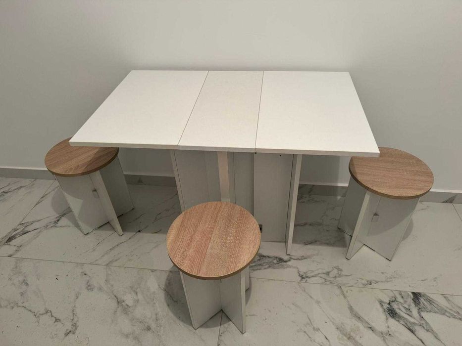 Masă rabatabilă cu tabureți