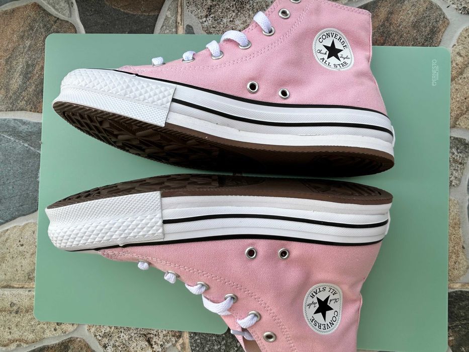 Teniși Converse Ctas Eva Lift-Hi, marimea 36 roz deschis, alb
