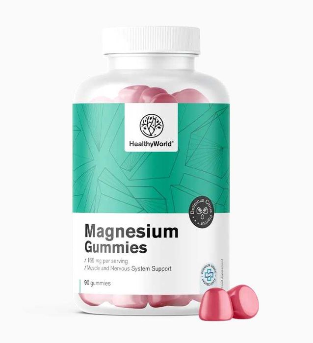 Bomboane gelifiate cu magneziu, 165 mg, 90 buc