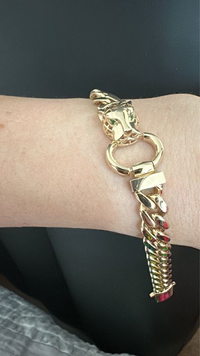 Браслет барс с зелеными глазами,