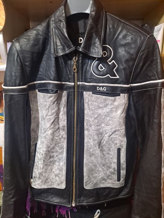 Geaca piele naturala marca D&G mărimea M-L.