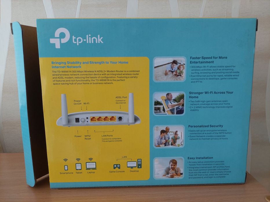 Модем Роутер Wi-fi маршрутизатор  TP Link TD-W8961N