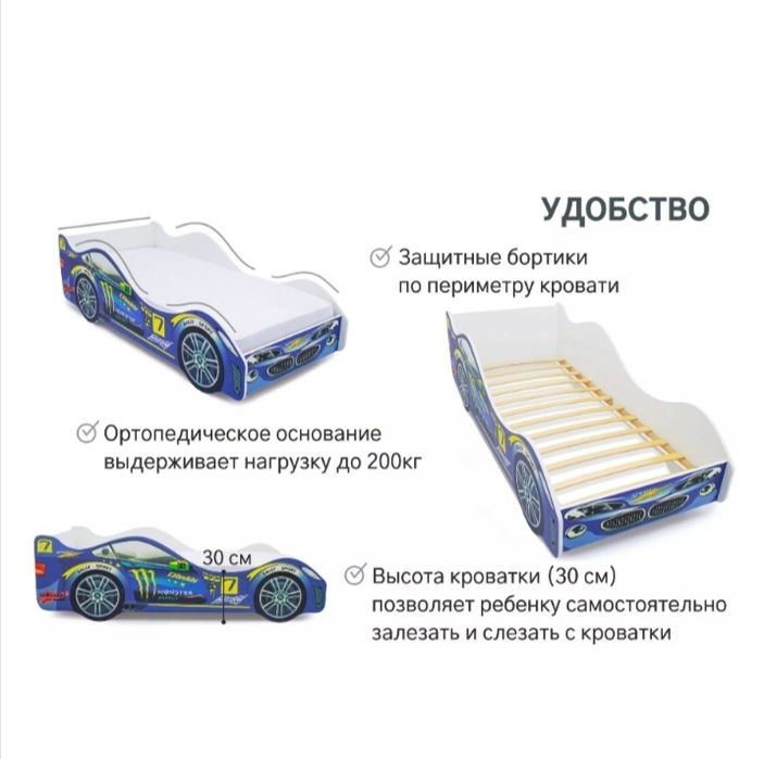 Детская кровать машина