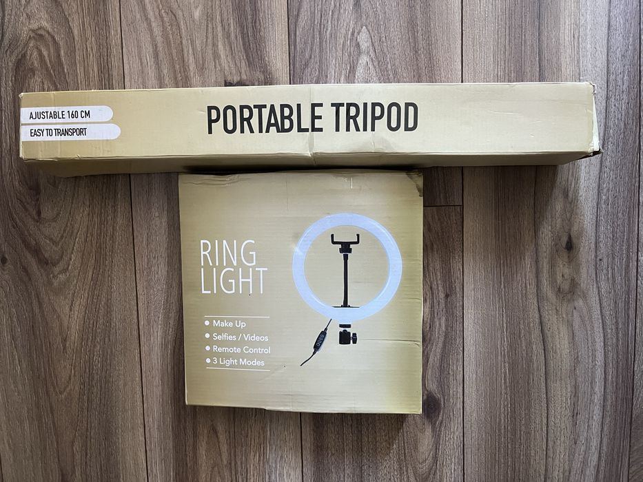 Lampa circular led cu trepied 160cm