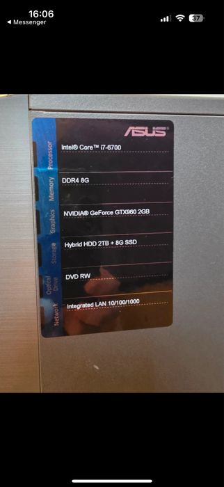 Sistem desktop ASUS M32CD-RO037D Intel Core I7 geforce GtX 960 2gb