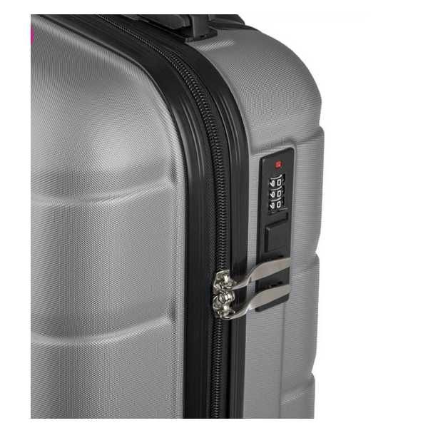 Куфар с колелца Mercado Trade, Релефен, 87л., Сив металик