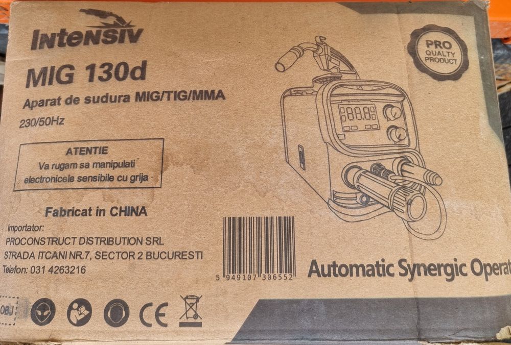 Aparat sudura MIG 130d INTENSIV fara gaz + sarma flux 0.8mm 1kg