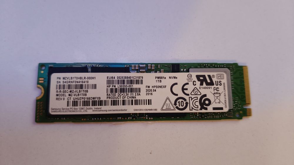 SSD M2 2280  Samsung PM981a 98% life