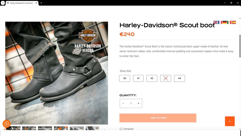 HARLEY DAVIDSON Scout Boot Leather разме EUR 45 обувки естествена кожа