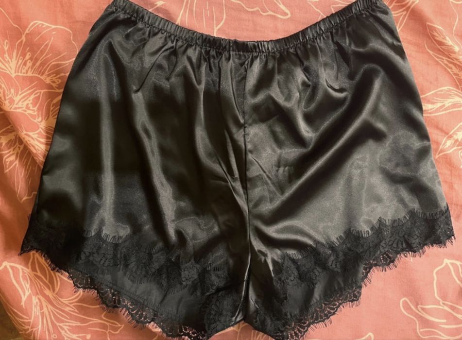 Pijama damă satin negru