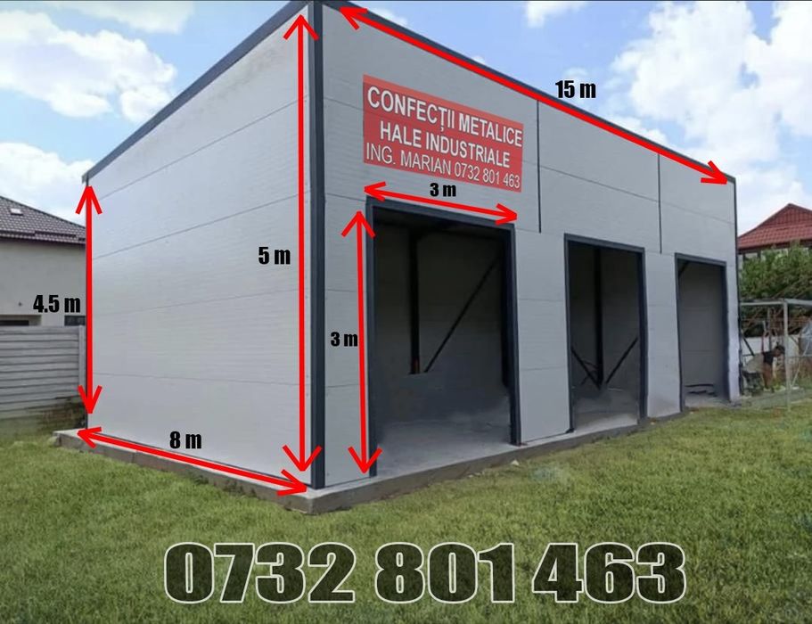 Vand hala metalica cu panou sandwich livreze in toata tara