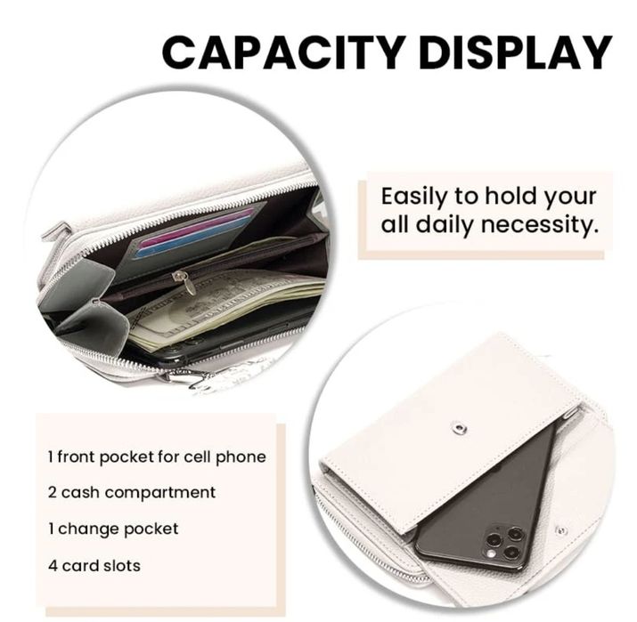 Бяла чанта тип портфейл