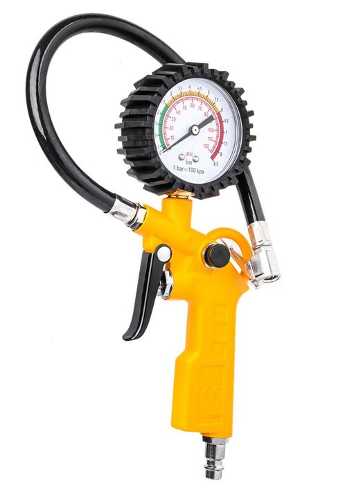 Професионален пневматичен пистолет за помпане на гуми с манометър, JCB