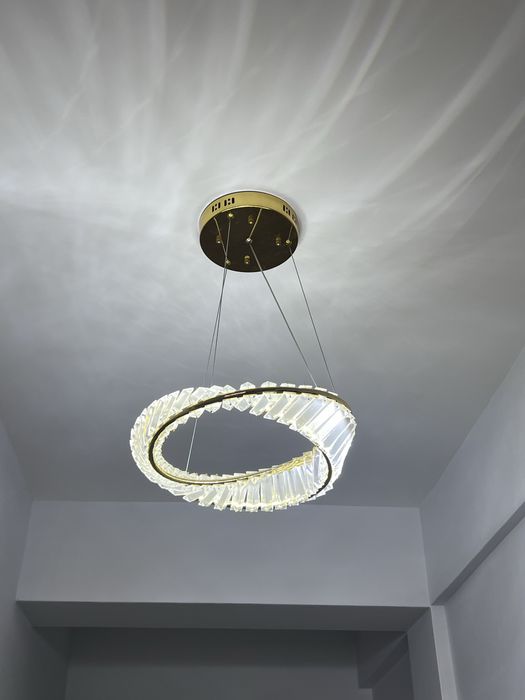 Vand lustra led aurie cu cristal