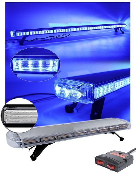 Синя аварийна сигнална лампа Маяк с 10 режима 97.5см LED