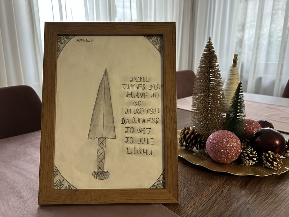 Desen intitulat “Nimic nu se poate obține fără muncă”