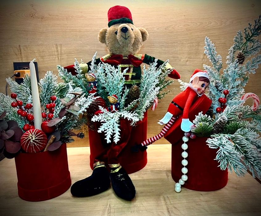 Ръчно изработени Коледни кадифени кутии