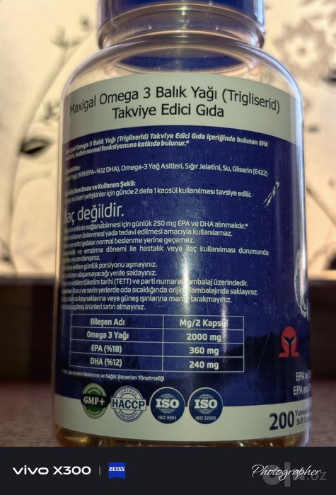 Baliq Yogi OMEGA 3 2000MG 200 ta donalig