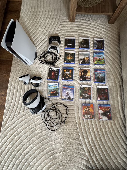 Playstation 5 + VR2 + 2 джойстика + игри