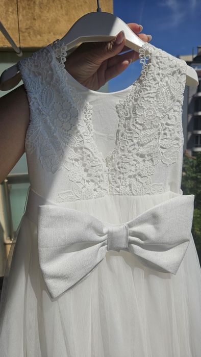 Бяла рокля Abel&lula шаферка/кръщене 104/110см