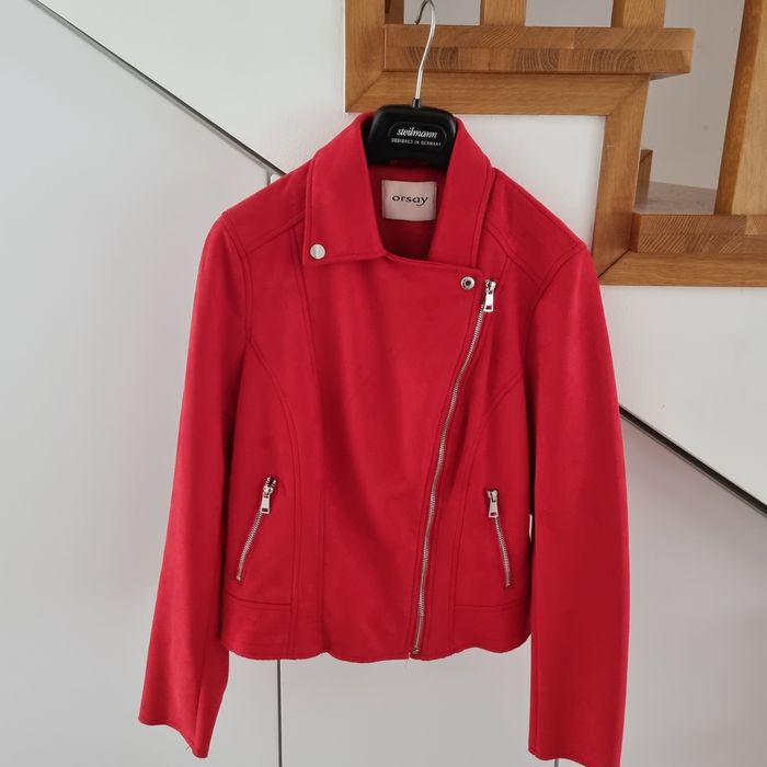 Geaca  Orsay, culoare coral, material - catifea