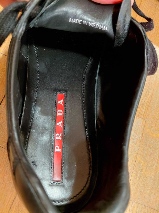 Prada черни кожени мъжки спортни обувки оригинал номер 42