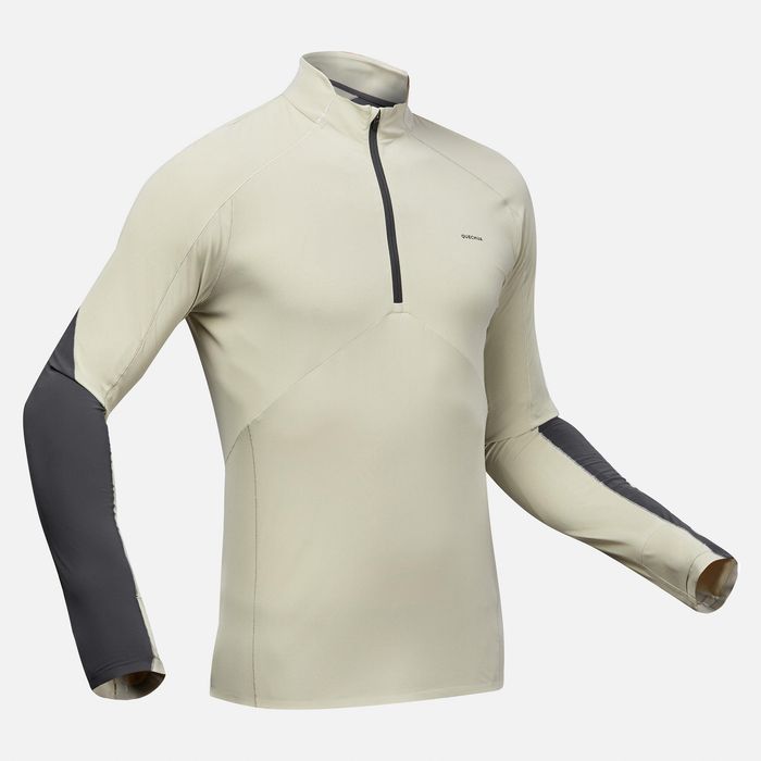 Bluză Anti-UV Drumeție la Munte Mh500 Gri - produs resigilat Decathlon