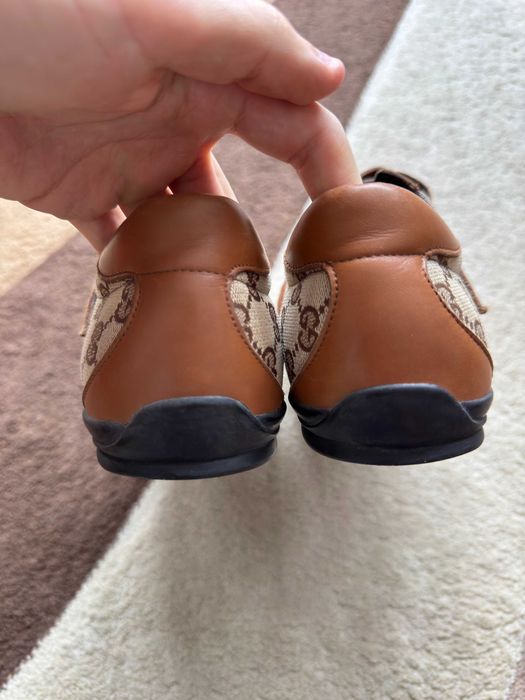 Papuci Gucci Made in Italy Guccissima Velcro Canvas Leather Marime 43