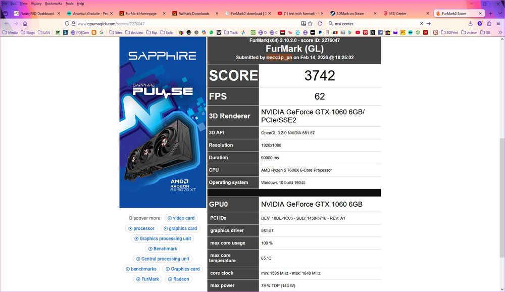GeForce GTX 1060 6GB Gigabyte G1 GAMING GDDR5