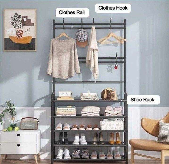 Вешалка для одежда с полками