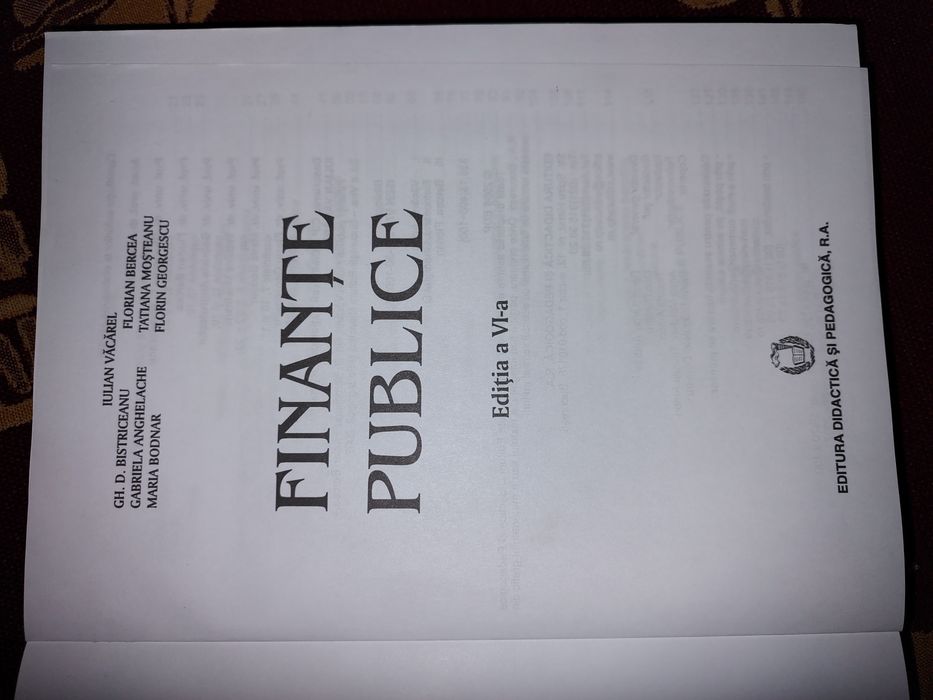 Finanțe publice Ediția aVI a