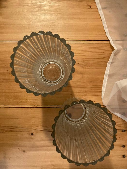 Vaze vaza Franta marime medie mare sticla cristal retro pereche 2 buc