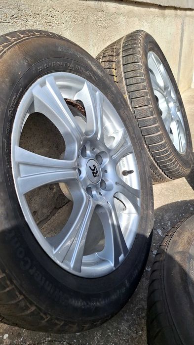 4бр Алуминиеви джанти 17" 5x112 RC Design + Зимни гуми Continental 225/55 R17 - VW, Skoda, Audi, Seat