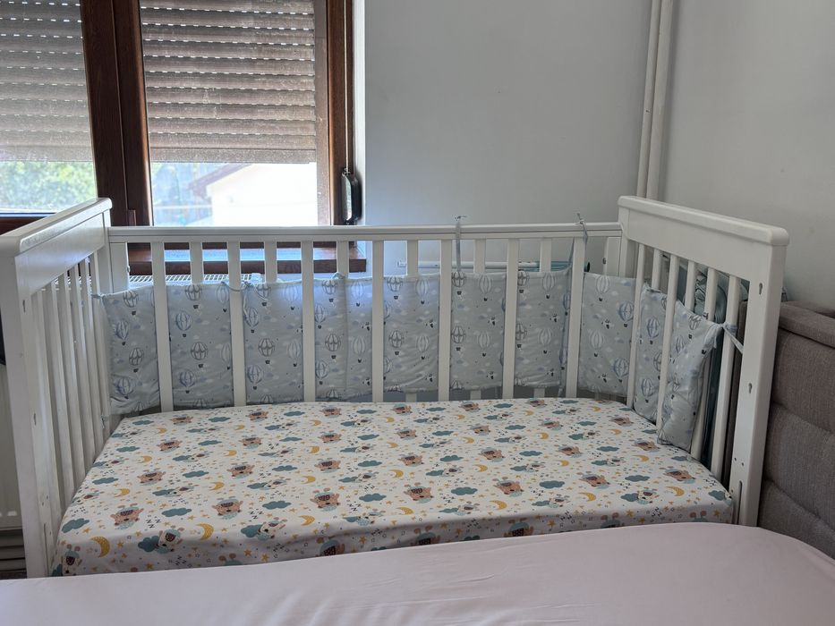 Patut din lemn cu laterala culisanta co sleeping  co-sleeping