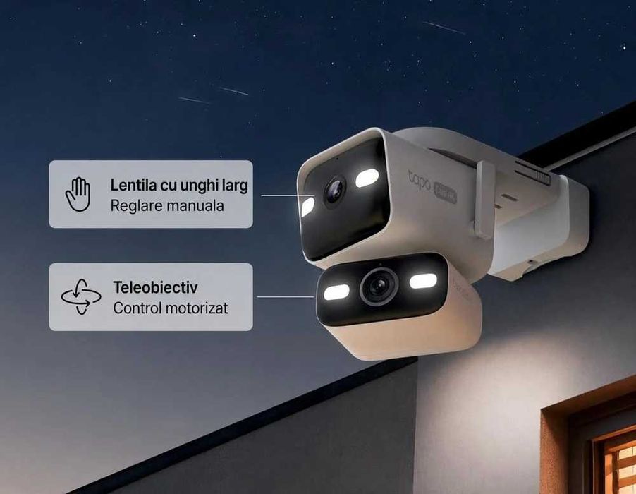 Camera supraveghere exterior Tapo C575D, Wi-Fi, 4K, rotire 360, zoom 18x, slot microSD